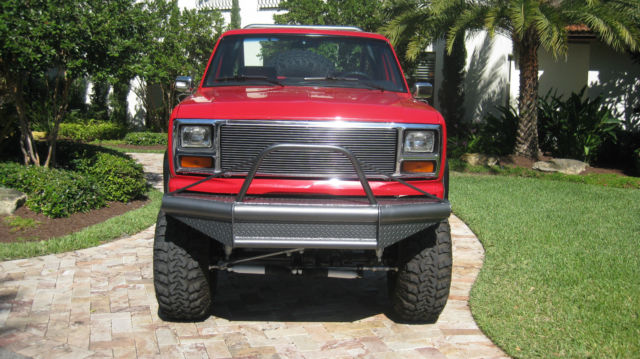 1986 Red Ford Bronco Convertible