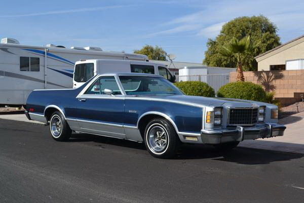 1979 Blue Ford Ranchero Standard Cab Pickup