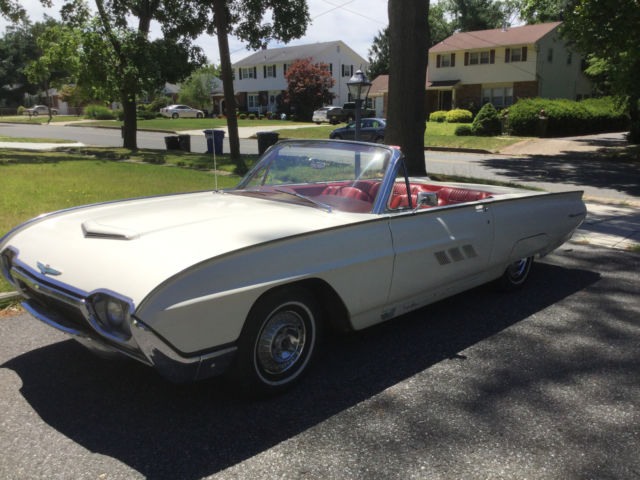 1963 White Ford Thunderbird Convertible