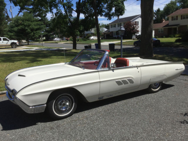 1963 White Ford Thunderbird Convertible