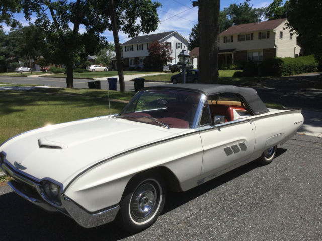 1963 White Ford Thunderbird Convertible