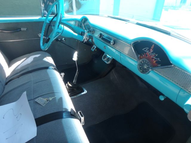 1955 Green / White Chevrolet Bel Air/150/210 Coupe