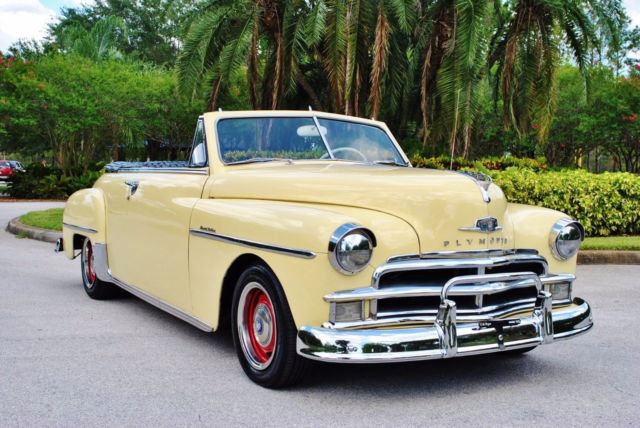 1950 Yellow Plymouth Special Deluxe Convertible