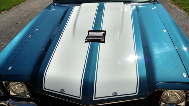 1972 white stripes on PPG sky blue Chevrolet Chevelle