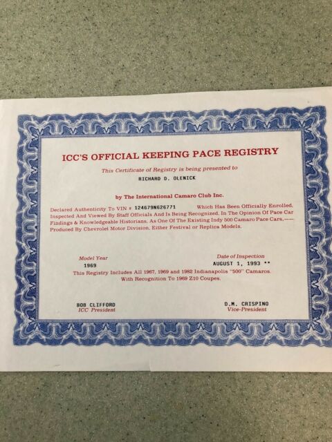 1969 White Chevrolet Camaro Convertible