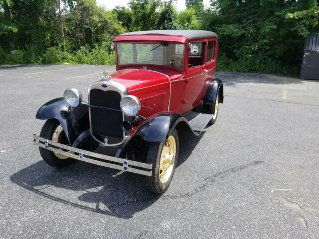 1930 Red Ford Model A Sedan
