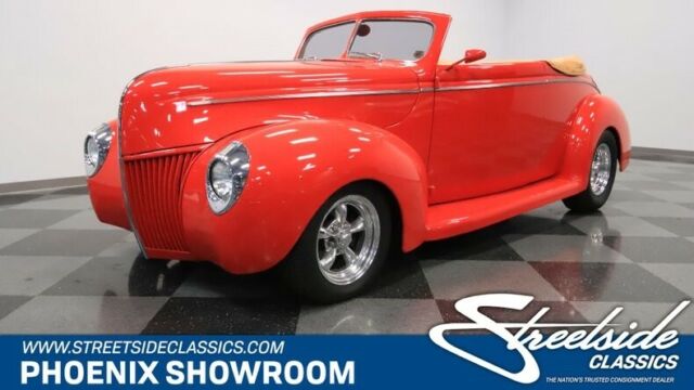 1940 Red Ford Deluxe Convertible