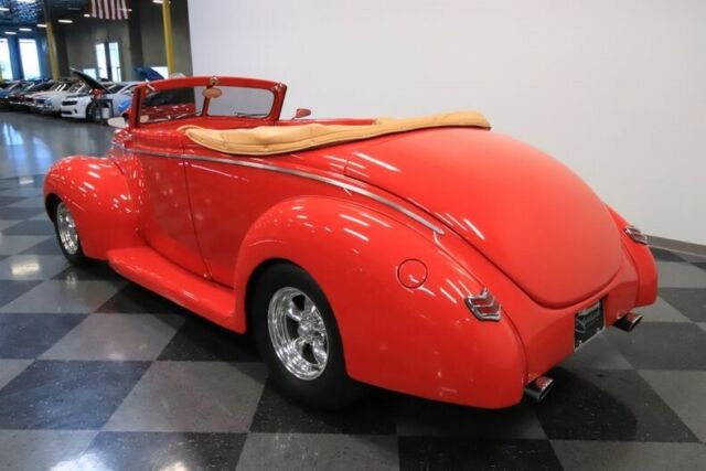 1940 Red Ford Deluxe Convertible