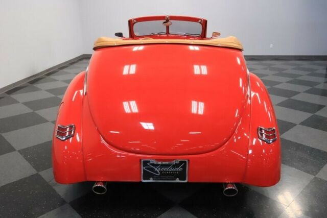 1940 Red Ford Deluxe Convertible