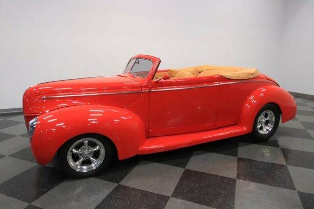1940 Red Ford Deluxe Convertible