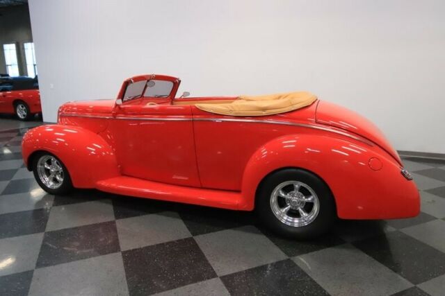 1940 Red Ford Deluxe Convertible