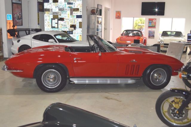 1966 Red Chevrolet Corvette Convertible