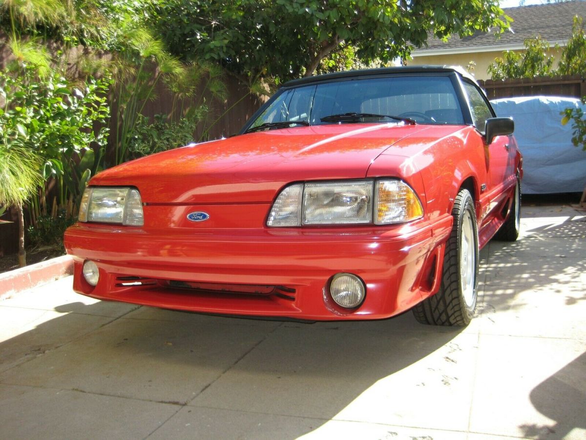 1992 Red Ford Mustang Convertible