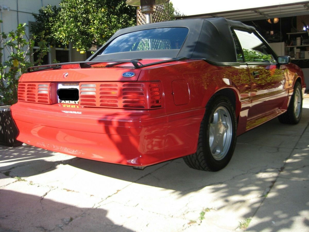 1992 Red Ford Mustang Convertible