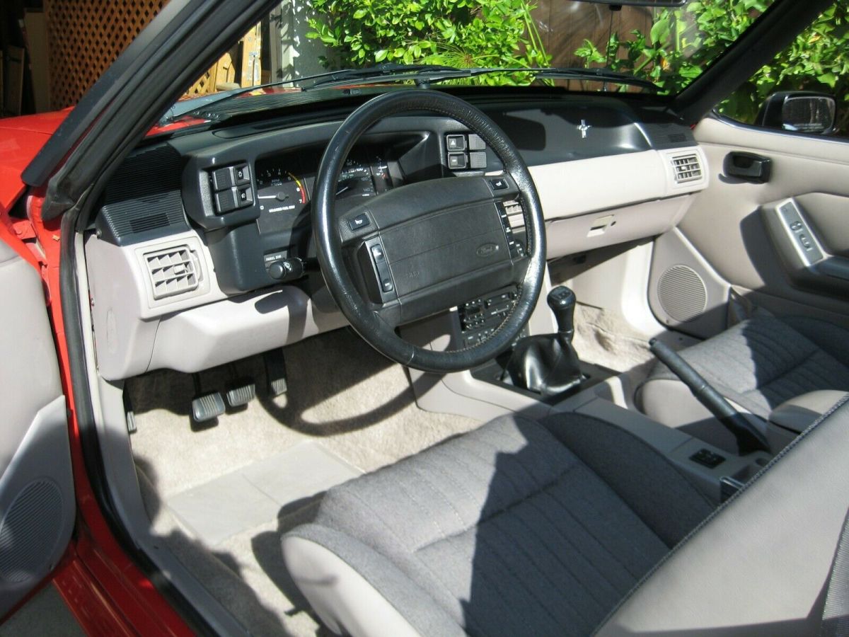 1992 Red Ford Mustang Convertible