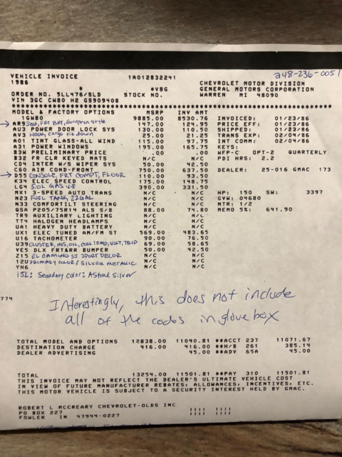 1986 Black Chevrolet El Camino Pickup Truck