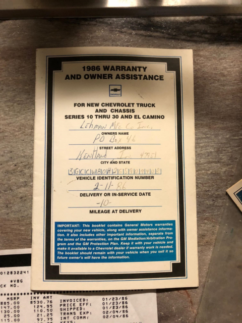 1986 Black Chevrolet El Camino Pickup Truck