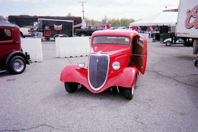 1934 Red Ford 3-Window Coupe