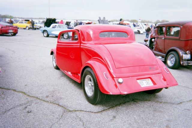 1934 Red Ford 3-Window Coupe