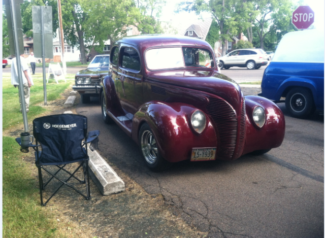 1939 Red Ford Standard Sedan