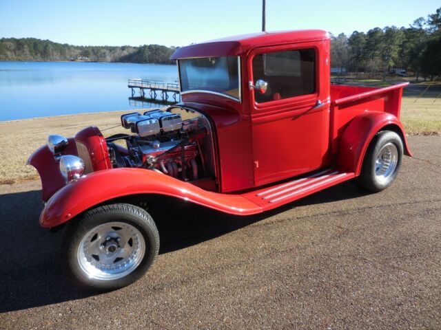 1932 Red Ford Street Rod Custom Truck