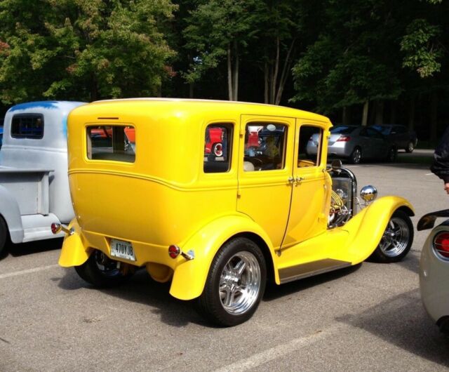 1929 Chrome Yellow Ford Model A Sedan