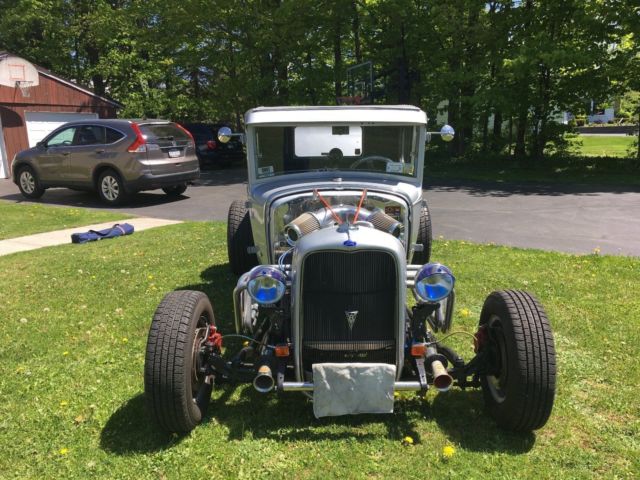 1930 Silver Ford Model A Coupe