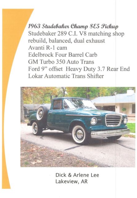 1963 Green Studebaker 8E5 Standard Cab Pickup