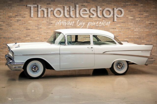 1957 White Chevrolet Bel Air/150/210 Sedan