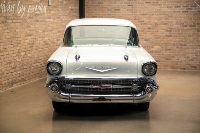 1957 White Chevrolet Bel Air/150/210 Sedan