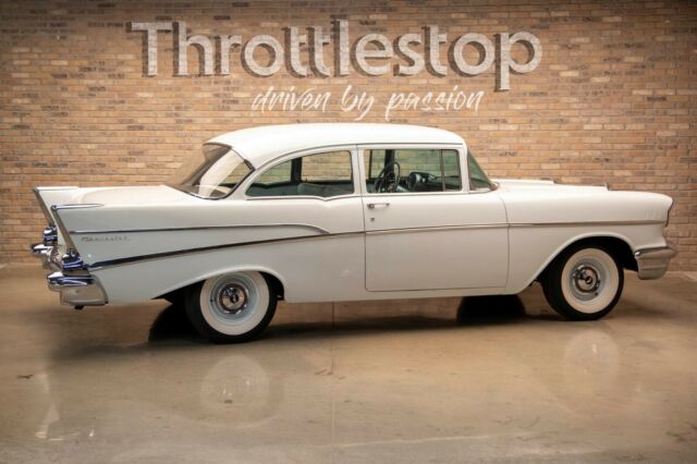 1957 White Chevrolet Bel Air/150/210 Sedan