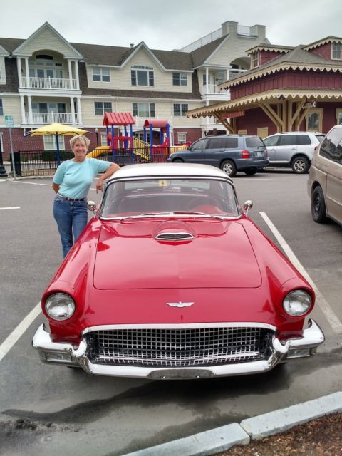 1957 Red Ford Thunderbird Convertible