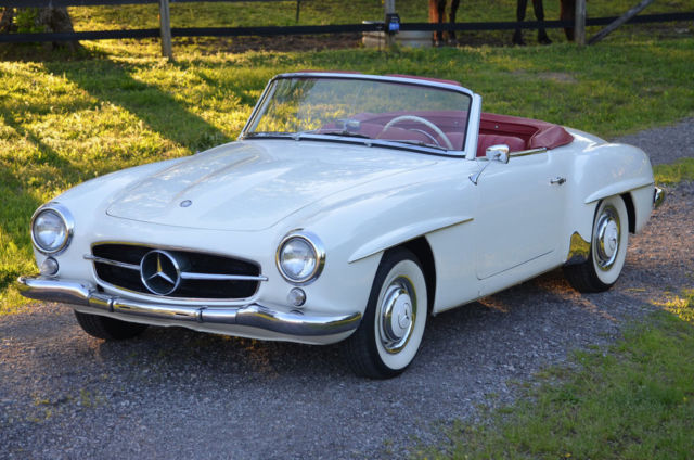 1960 White Mercedes-Benz SL-Class Convertible