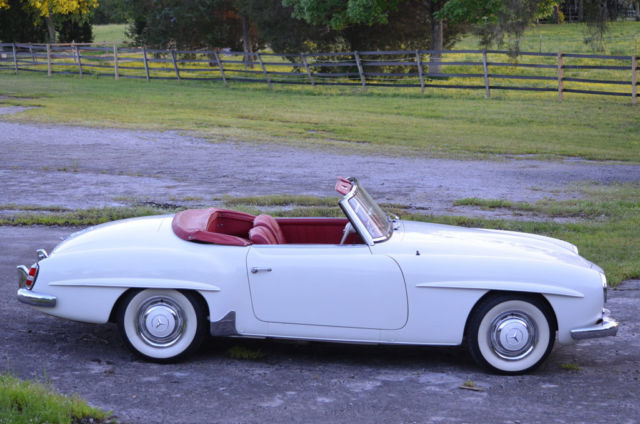 1960 White Mercedes-Benz SL-Class Convertible