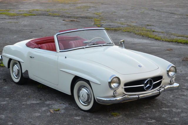 1960 White Mercedes-Benz SL-Class Convertible