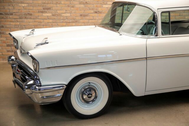 1957 White Chevrolet Bel Air/150/210 Sedan