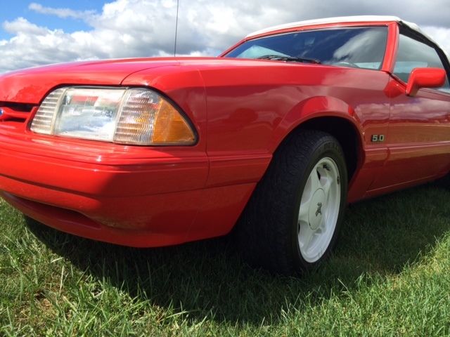 1992 Red Ford Mustang Convertible