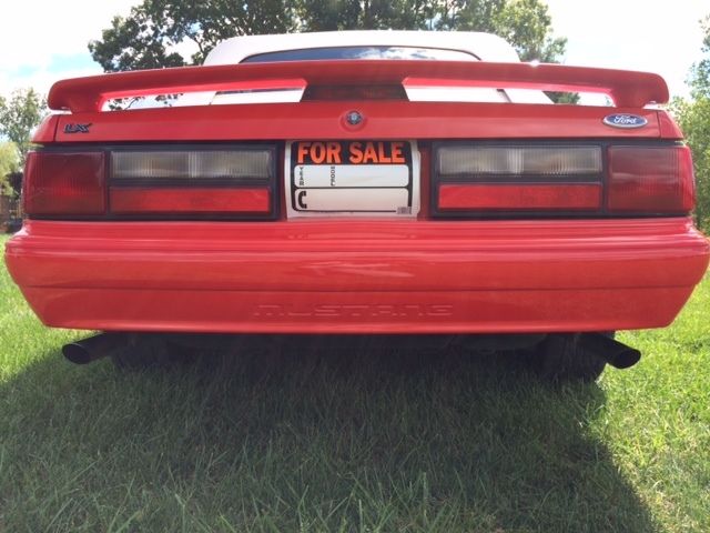 1992 Red Ford Mustang Convertible