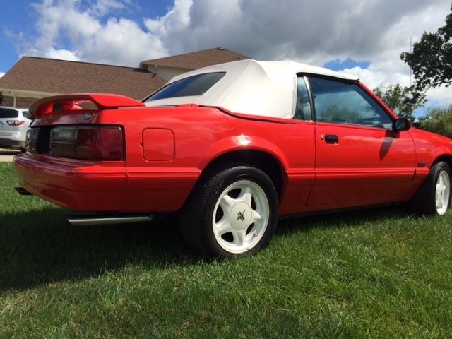 1992 Red Ford Mustang Convertible