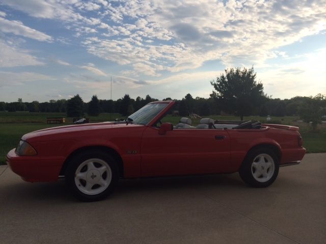 1992 Red Ford Mustang Convertible