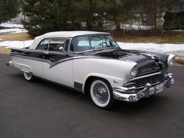 1956 black/white Ford Fairlane Convertible