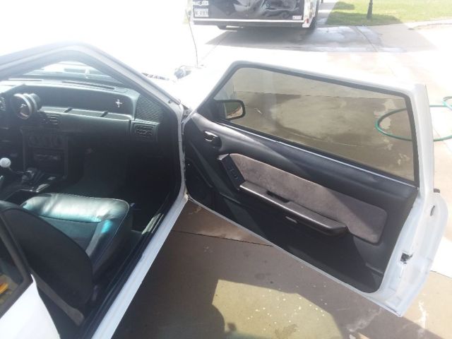 1989 White Ford Mustang Hatchback