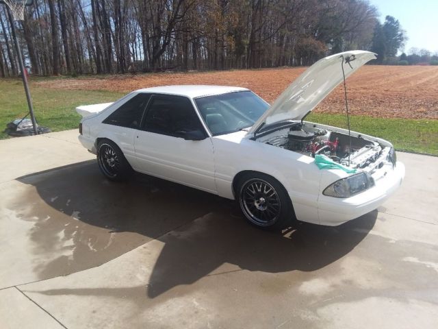 1989 White Ford Mustang Hatchback