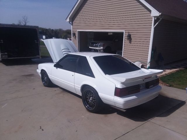 1989 White Ford Mustang Hatchback