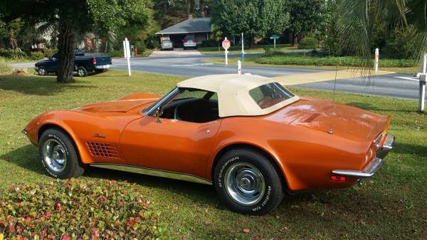 1972 Orange Chevrolet Corvette Convertible