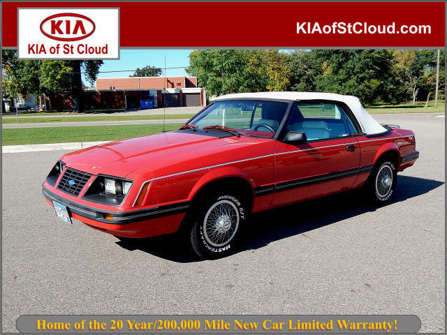 1983 Red Ford Mustang Convertible