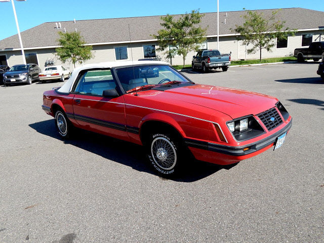 1983 Red Ford Mustang Convertible