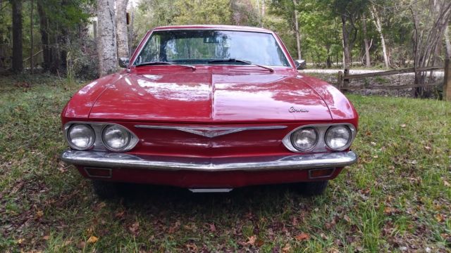 1965 Red Chevrolet Corvair Coupe