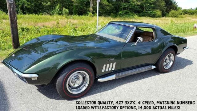 1969 Green Chevrolet Corvette Coupe
