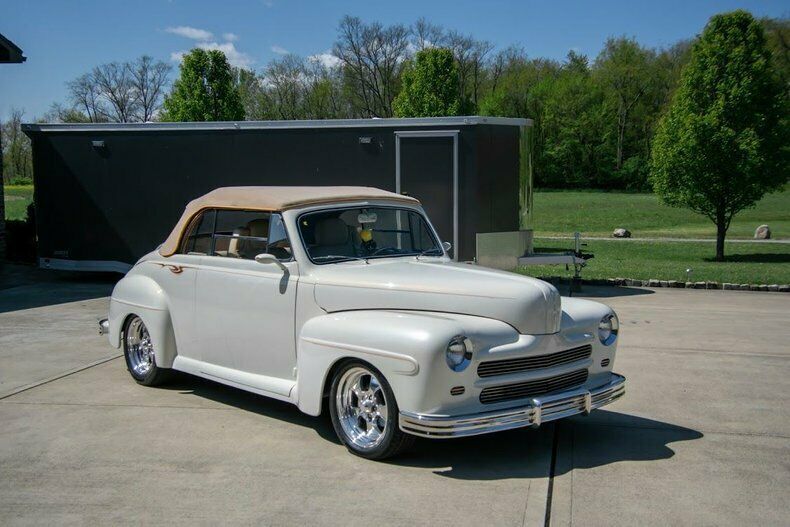 1946 White Ford Super Deluxe Convertible